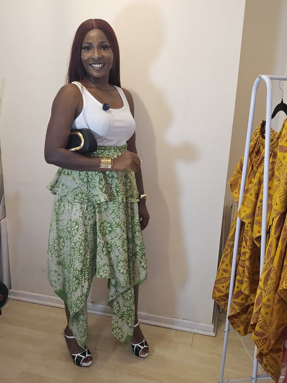 KIE  KIE HANDKERCHIFE SKIRT (GREEN)